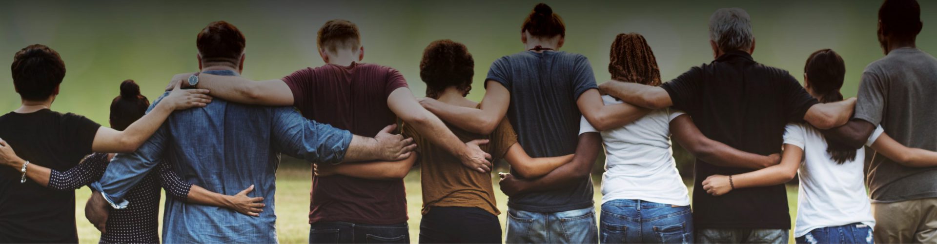 Citizens linking arms together.